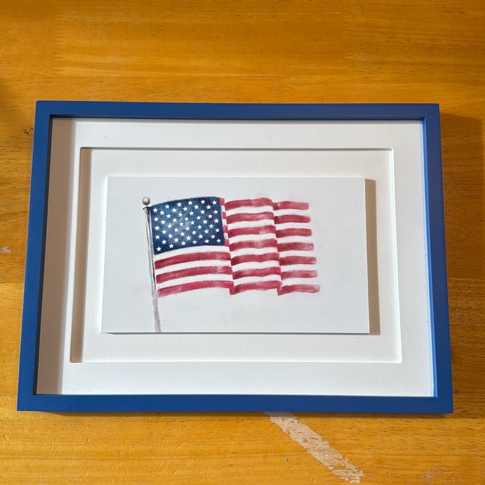 American Flag Framed Picture. New with tag